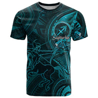 Personalised Polynesia Zodiac Sagittarius T Shirt Galaxy Polynesian Pattern Chest Tattoo Style