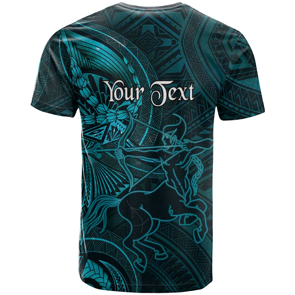 Personalised Polynesia Zodiac Sagittarius T Shirt Galaxy Polynesian Pattern Chest Tattoo Style