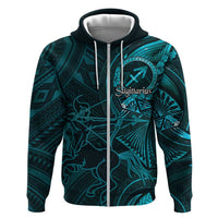 Personalised Polynesia Zodiac Sagittarius Zip Hoodie Galaxy Polynesian Pattern Chest Tattoo Style