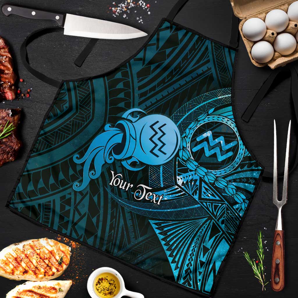 Personalised Polynesia Zodiac Aquarius Apron Galaxy Polynesian Pattern Chest Tattoo Style