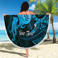 Personalised Polynesia Zodiac Aquarius Beach Blanket Galaxy Polynesian Pattern Chest Tattoo Style