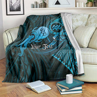 Personalised Polynesia Zodiac Aquarius Blanket Galaxy Polynesian Pattern Chest Tattoo Style