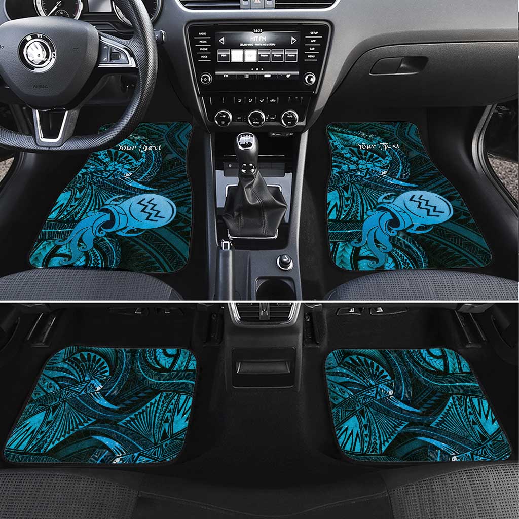 Personalised Polynesia Zodiac Aquarius Car Mats Galaxy Polynesian Pattern Chest Tattoo Style