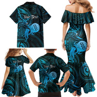 Personalised Polynesia Zodiac Aquarius Family Matching Mermaid Dress and Hawaiian Shirt Galaxy Polynesian Pattern Chest Tattoo Style LT14 - Polynesian Pride