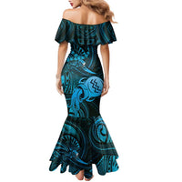 Personalised Polynesia Zodiac Aquarius Family Matching Mermaid Dress and Hawaiian Shirt Galaxy Polynesian Pattern Chest Tattoo Style LT14 - Polynesian Pride