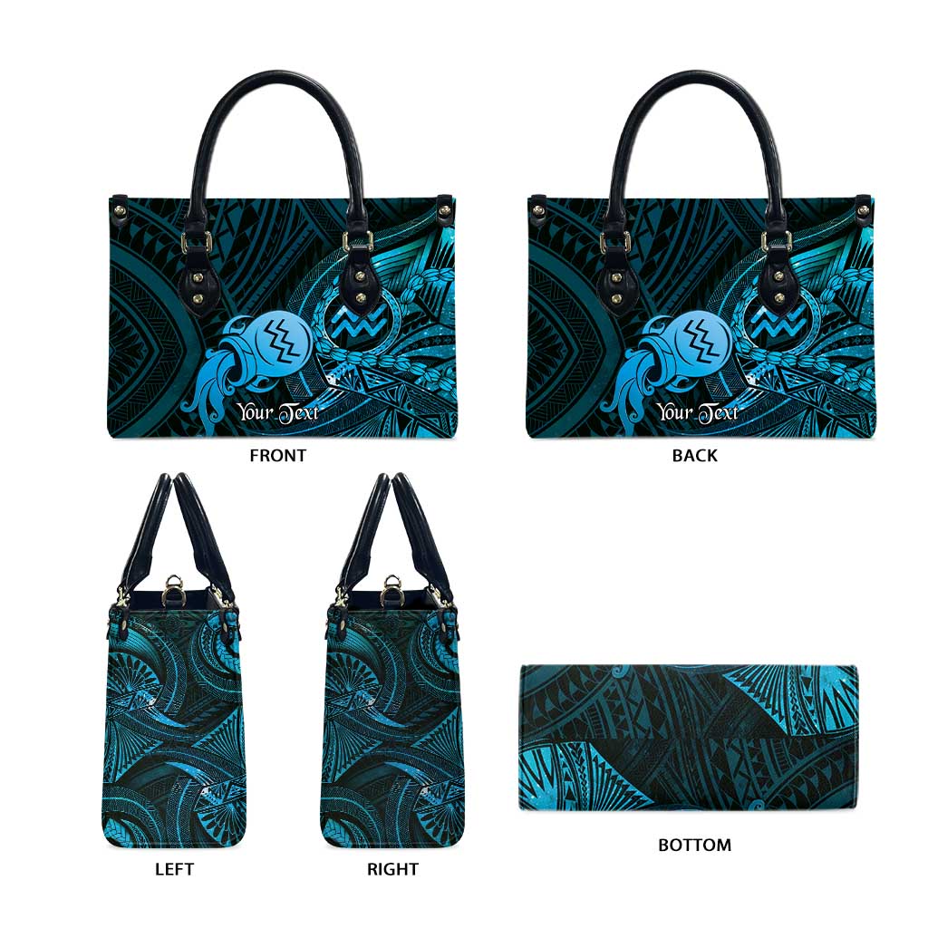 Personalised Polynesia Zodiac Aquarius Leather Bag Galaxy Polynesian Pattern Chest Tattoo Style