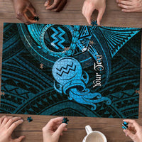 Personalised Polynesia Zodiac Aquarius Puzzle Galaxy Polynesian Pattern Chest Tattoo Style