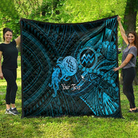 Personalised Polynesia Zodiac Aquarius Quilt Galaxy Polynesian Pattern Chest Tattoo Style