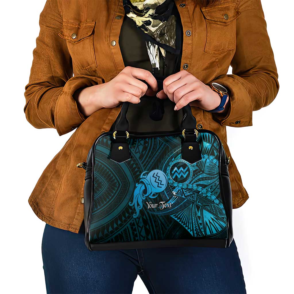 Personalised Polynesia Zodiac Aquarius Shoulder Handbag Galaxy Polynesian Pattern Chest Tattoo Style