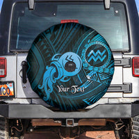 Personalised Polynesia Zodiac Aquarius Spare Tire Cover Galaxy Polynesian Pattern Chest Tattoo Style