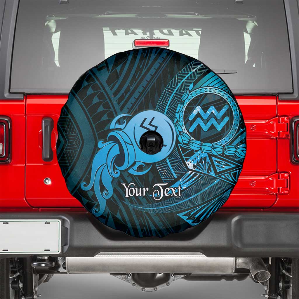 Personalised Polynesia Zodiac Aquarius Spare Tire Cover Galaxy Polynesian Pattern Chest Tattoo Style