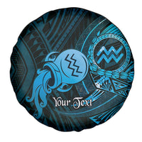 Personalised Polynesia Zodiac Aquarius Spare Tire Cover Galaxy Polynesian Pattern Chest Tattoo Style