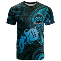 Personalised Polynesia Zodiac Aquarius T Shirt Galaxy Polynesian Pattern Chest Tattoo Style