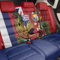 Hawaii And Tonga Back Car Seat Cover Shark Tattoo With Tongan Coat Of Arms LT14 - Polynesian Pride