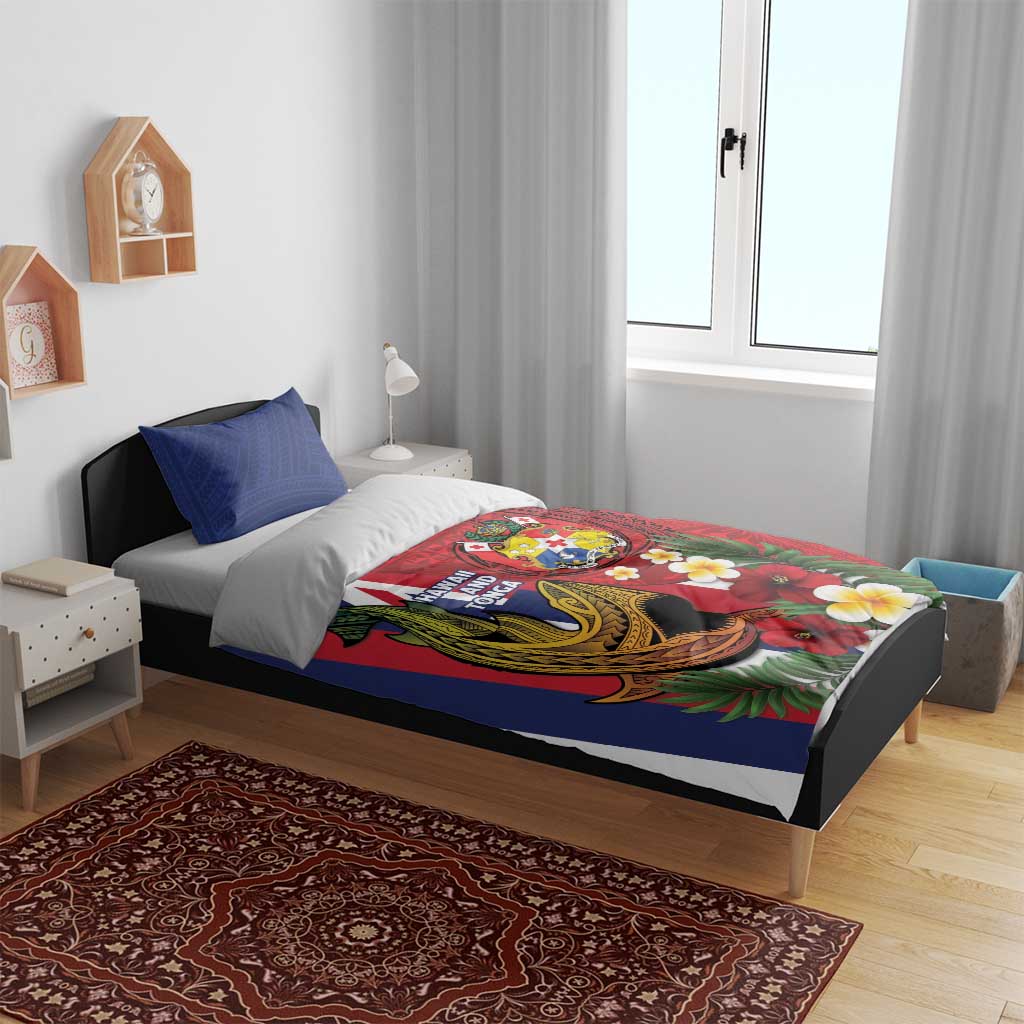 Hawaii And Tonga Bedding Set Shark Tattoo With Tongan Coat Of Arms