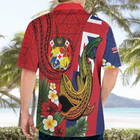 Hawaii And Tonga Hawaiian Shirt Shark Tattoo With Tongan Coat Of Arms LT14 - Polynesian Pride