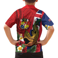 Hawaii And Tonga Hawaiian Shirt Shark Tattoo With Tongan Coat Of Arms LT14 - Polynesian Pride