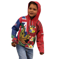 Hawaii And Tonga Kid Hoodie Shark Tattoo With Tongan Coat Of Arms LT14 - Polynesian Pride