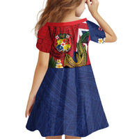 Hawaii And Tonga Kid Short Sleeve Dress Shark Tattoo With Tongan Coat Of Arms LT14 - Polynesian Pride