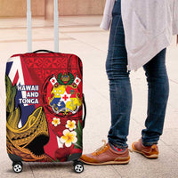 Hawaii And Tonga Luggage Cover Shark Tattoo With Tongan Coat Of Arms LT14 Red - Polynesian Pride