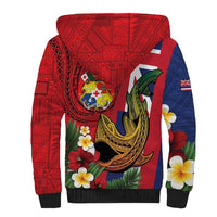 Hawaii And Tonga Sherpa Hoodie Shark Tattoo With Tongan Coat Of Arms LT14 - Polynesian Pride