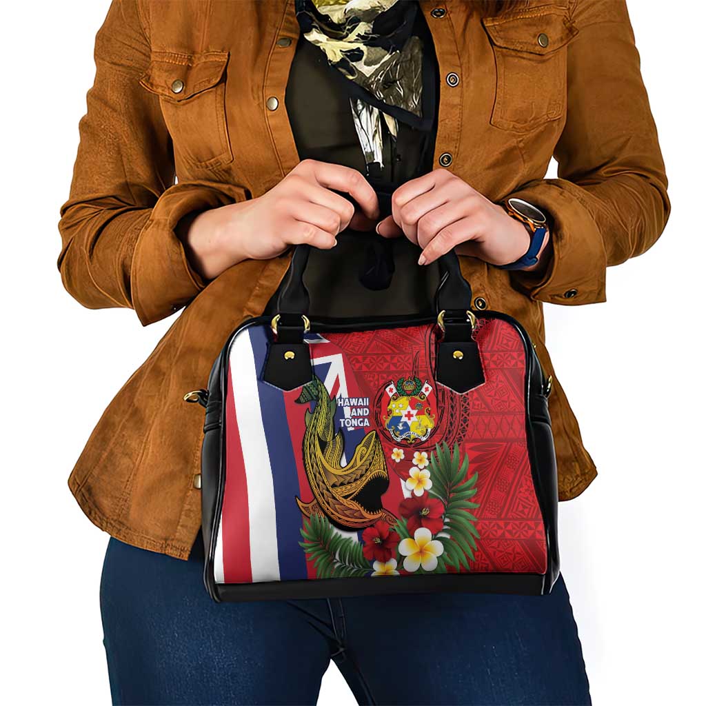 Hawaii And Tonga Shoulder Handbag Shark Tattoo With Tongan Coat Of Arms
