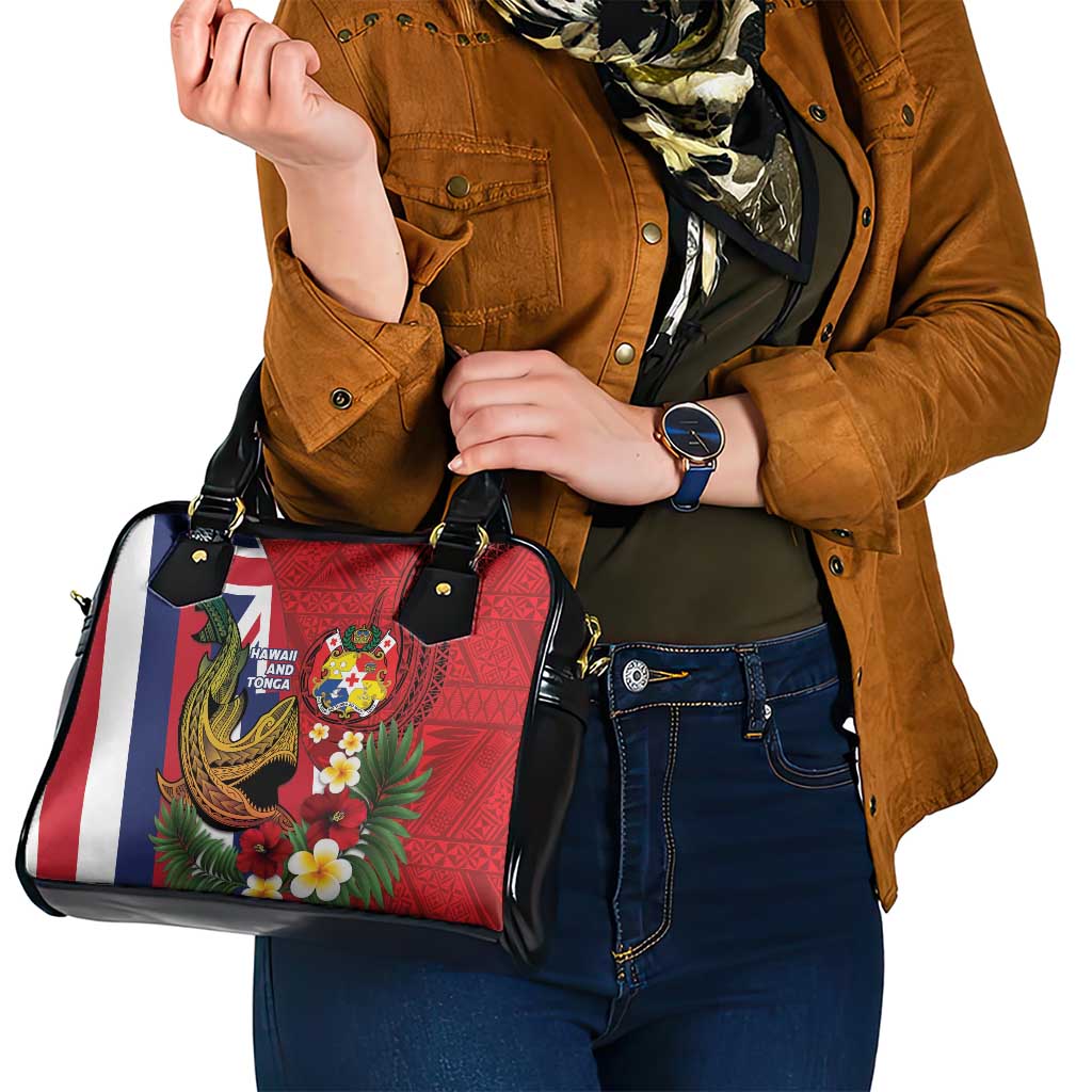 Hawaii And Tonga Shoulder Handbag Shark Tattoo With Tongan Coat Of Arms