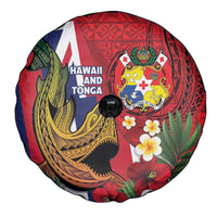 Hawaii And Tonga Spare Tire Cover Shark Tattoo With Tongan Coat Of Arms LT14 - Polynesian Pride