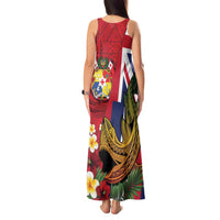 Hawaii And Tonga Tank Maxi Dress Shark Tattoo With Tongan Coat Of Arms LT14 - Polynesian Pride
