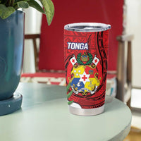 Hawaii And Tonga Tumbler Cup Shark Tattoo With Tongan Coat Of Arms LT14 - Polynesian Pride