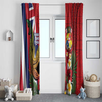Hawaii And Tonga Window Curtain Shark Tattoo With Tongan Coat Of Arms