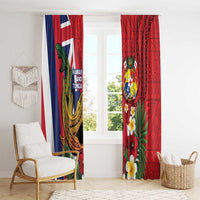 Hawaii And Tonga Window Curtain Shark Tattoo With Tongan Coat Of Arms