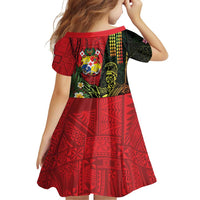 Hawaii And Tonga Family Matching Puletasi and Hawaiian Shirt King Kamehameha Tribal Ngatu Pattern LT14 - Polynesian Pride