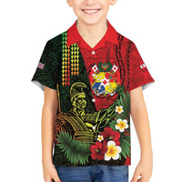 Hawaii And Tonga Hawaiian Shirt King Kamehameha Tribal Ngatu Pattern