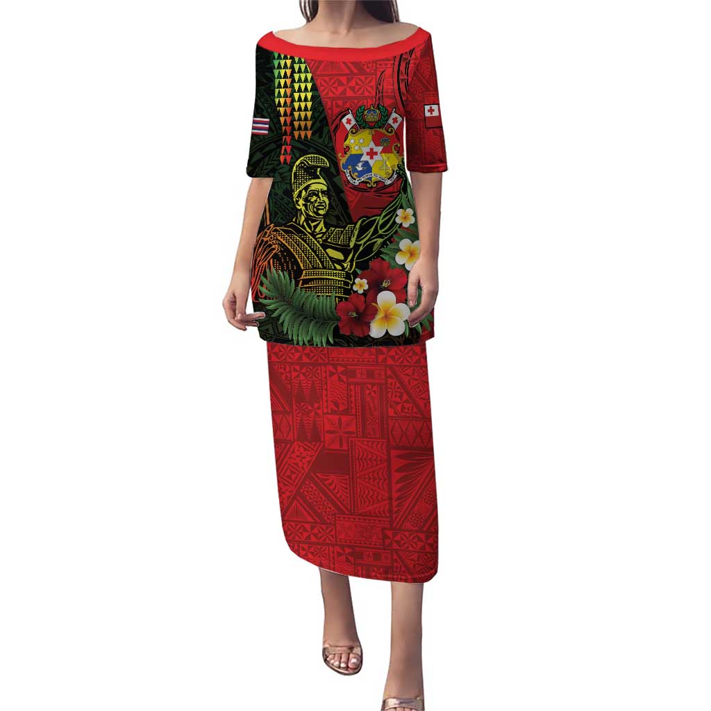 Hawaii And Tonga Puletasi King Kamehameha Tribal Ngatu Pattern