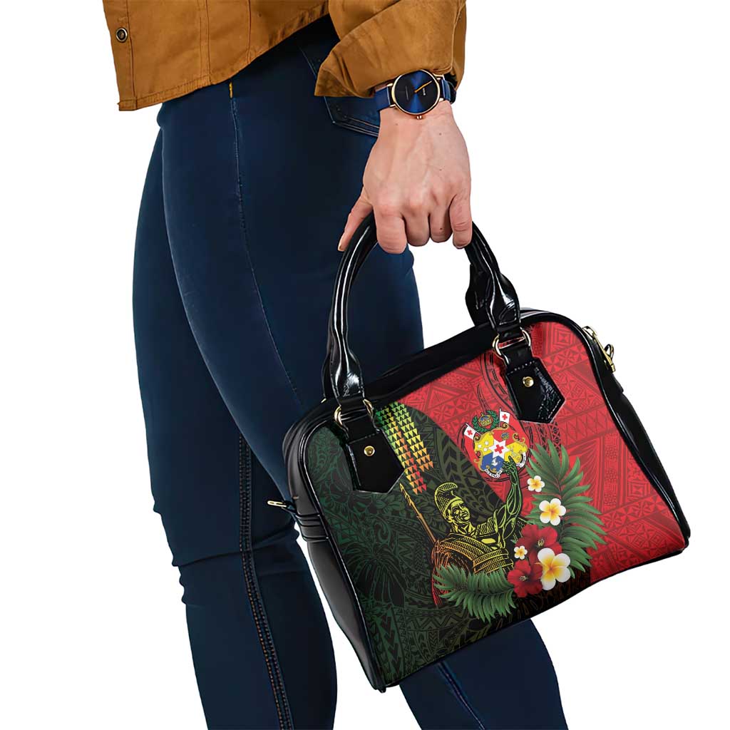 Hawaii And Tonga Shoulder Handbag King Kamehameha Tribal Ngatu Pattern