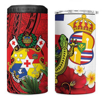Hawaii And Tonga 4 in 1 Can Cooler Tumbler King Kalakaua Tribal Gecko Tongan Ngatu LT14 One Size: 16 oz Red - Polynesian Pride