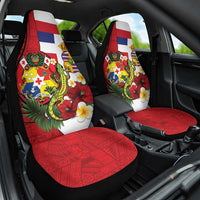 Hawaii And Tonga Car Seat Cover King Kalakaua Tribal Gecko Tongan Ngatu LT14 One Size Red - Polynesian Pride