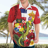 Hawaii And Tonga Hawaiian Shirt King Kalakaua Tribal Gecko Tongan Ngatu LT14 - Polynesian Pride