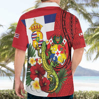 Hawaii And Tonga Hawaiian Shirt King Kalakaua Tribal Gecko Tongan Ngatu LT14 - Polynesian Pride