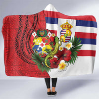 Hawaii And Tonga Hooded Blanket King Kalakaua Tribal Gecko Tongan Ngatu LT14 One Size Red - Polynesian Pride