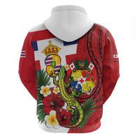 Hawaii And Tonga Hoodie King Kalakaua Tribal Gecko Tongan Ngatu LT14 - Polynesian Pride