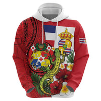 Hawaii And Tonga Hoodie King Kalakaua Tribal Gecko Tongan Ngatu LT14 - Polynesian Pride