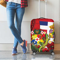 Hawaii And Tonga Luggage Cover King Kalakaua Tribal Gecko Tongan Ngatu LT14 - Polynesian Pride