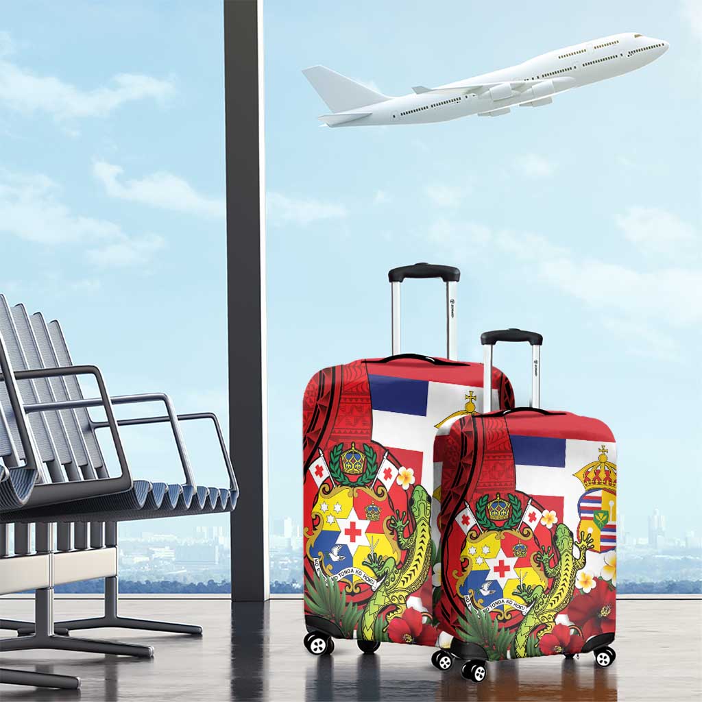 Hawaii And Tonga Luggage Cover King Kalakaua Tribal Gecko Tongan Ngatu LT14 - Polynesian Pride