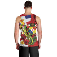 Hawaii And Tonga Men Tank Top King Kalakaua Tribal Gecko Tongan Ngatu LT14 - Polynesian Pride
