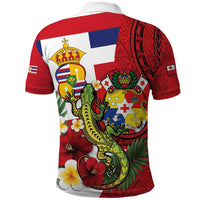 Hawaii And Tonga Polo Shirt King Kalakaua Tribal Gecko Tongan Ngatu LT14 - Polynesian Pride