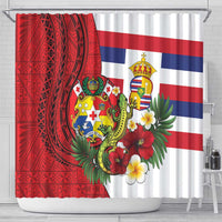 Hawaii And Tonga Shower Curtain King Kalakaua Tribal Gecko Tongan Ngatu LT14 - Polynesian Pride