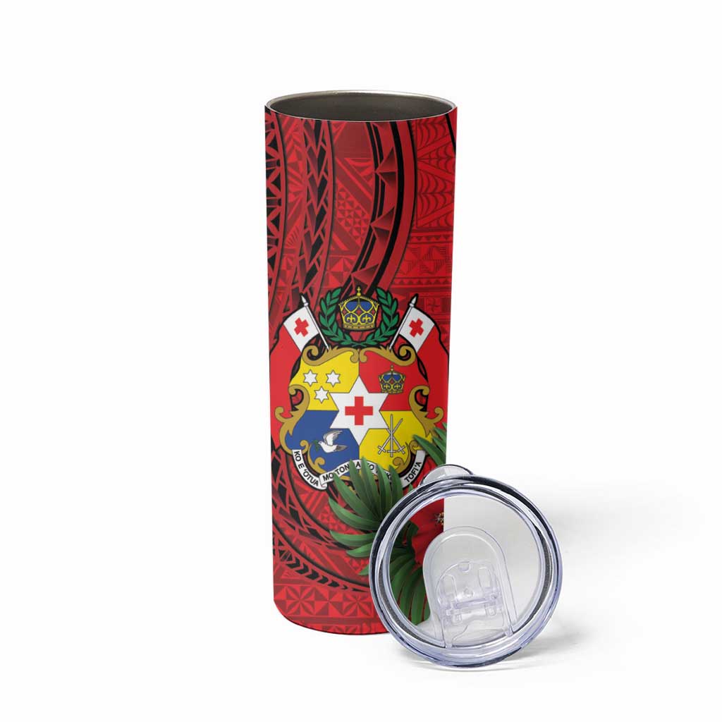 Hawaii And Tonga Skinny Tumbler King Kalakaua Tribal Gecko Tongan Ngatu LT14 - Polynesian Pride