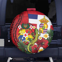 Hawaii And Tonga Spare Tire Cover King Kalakaua Tribal Gecko Tongan Ngatu LT14 No hole Red - Polynesian Pride